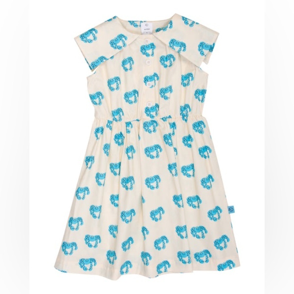 WYNKEN Sail Collar Sundress in Turquoise, Girl’s Size 4Y